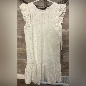 NWT CeCe White Eyelet Dress size 2